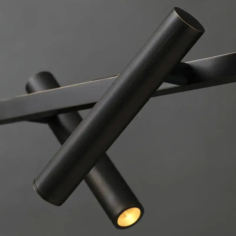 Minimalist black metal led pendant light dining room adjustable