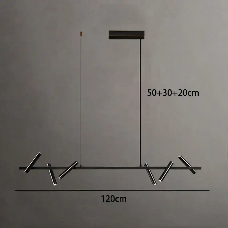 Minimalist black metal led pendant light dining room adjustable