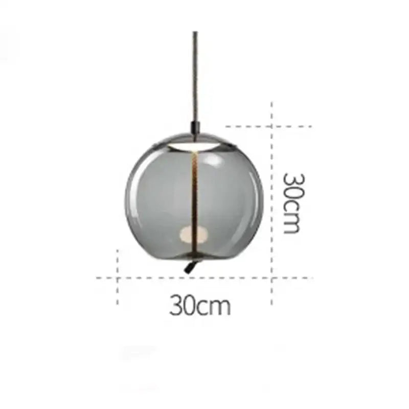 Modern gray glass led pendant light chandelier for dining room