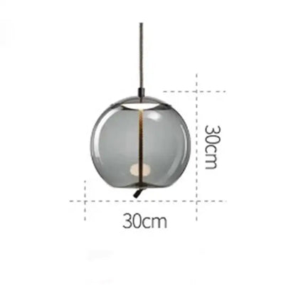 Modern gray glass led pendant light chandelier for dining room