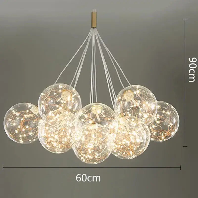 Modern glass sphere led pendant light for dining room