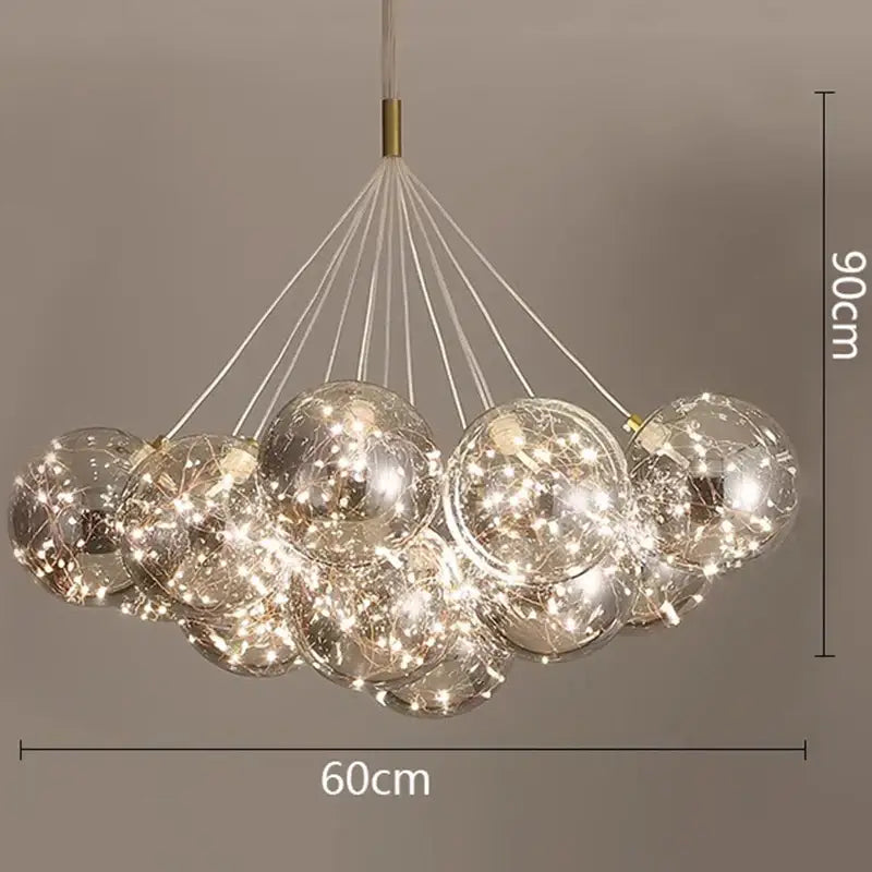 Modern glass sphere led pendant light for dining room