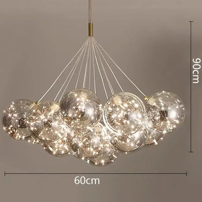 Modern glass sphere led pendant light for dining room