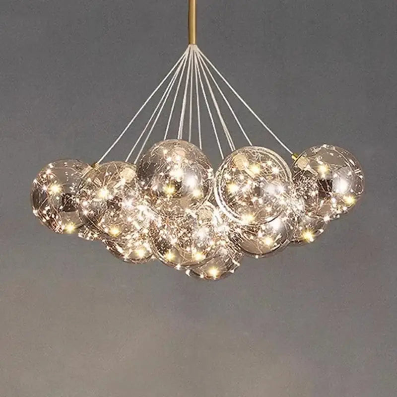Modern glass sphere led pendant light for dining room