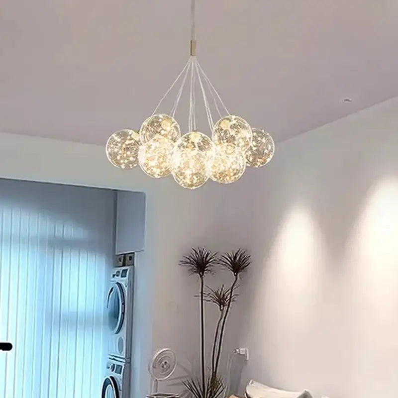 Modern glass sphere led pendant light for dining room