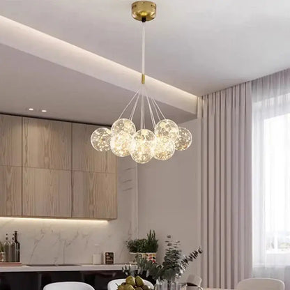 Modern glass sphere led pendant light for dining room