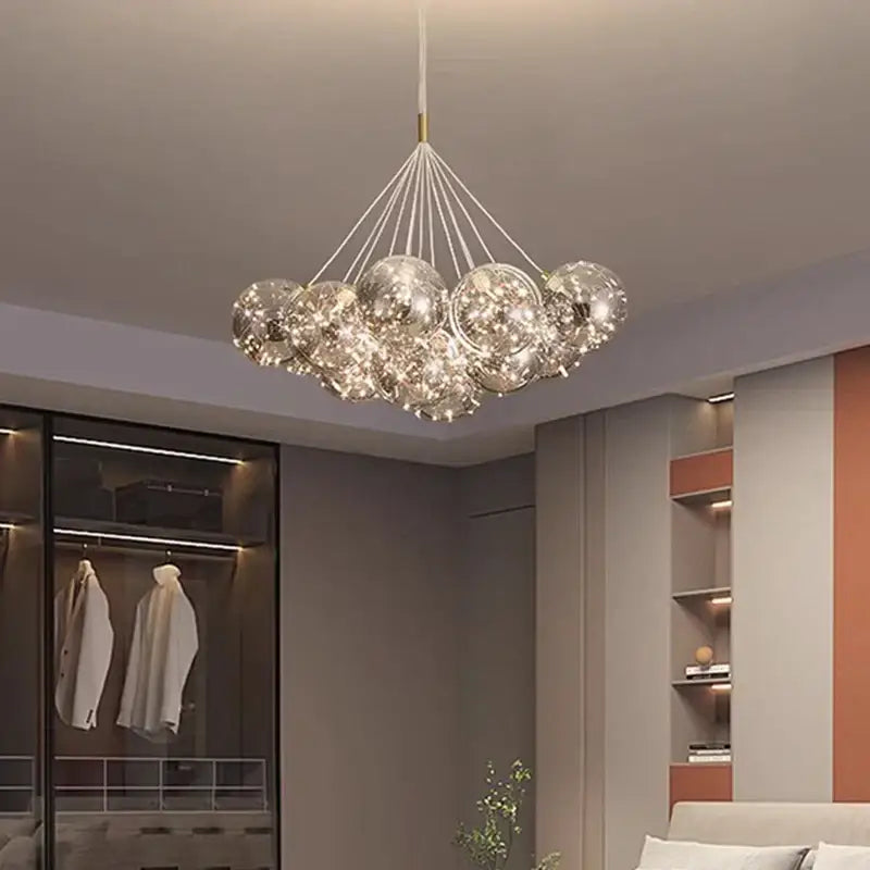 Modern glass sphere led pendant light for dining room