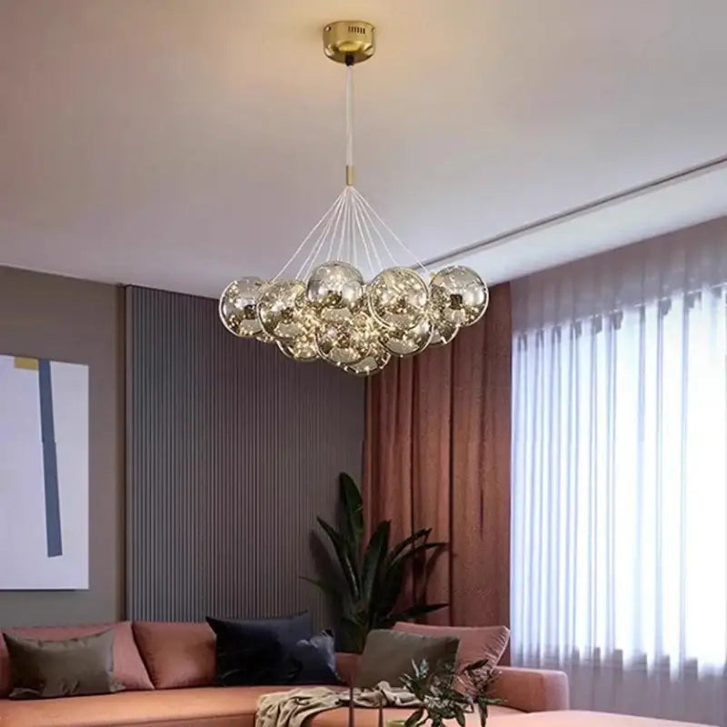 Modern glass sphere led pendant light for dining room