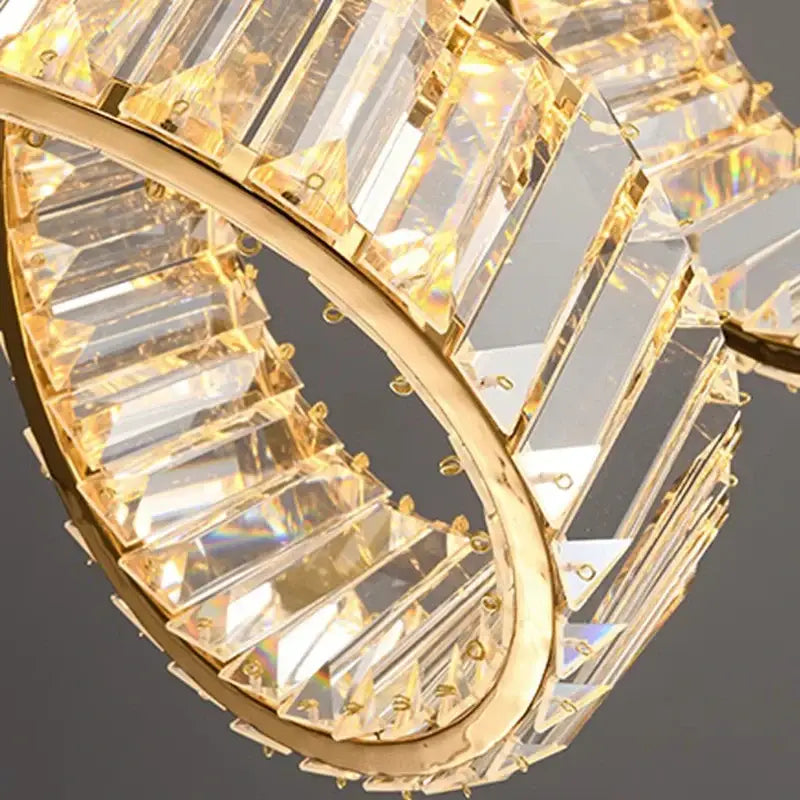 Modern gold spiral ring led pendant light for dining room