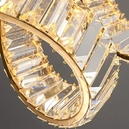 Modern gold spiral ring led pendant light for dining room