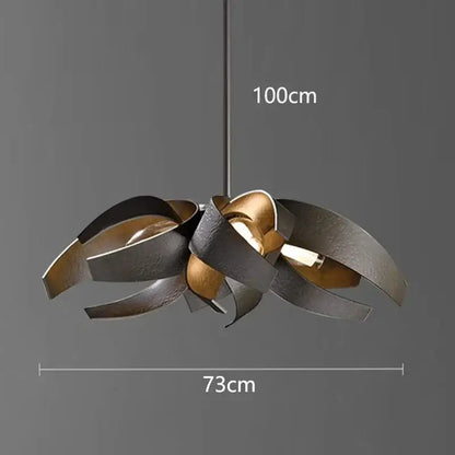 Modern petal brushed gold & matte black led pendant light dining room