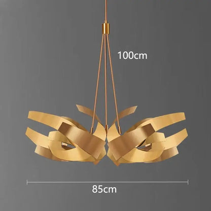 Modern petal brushed gold & matte black led pendant light dining room