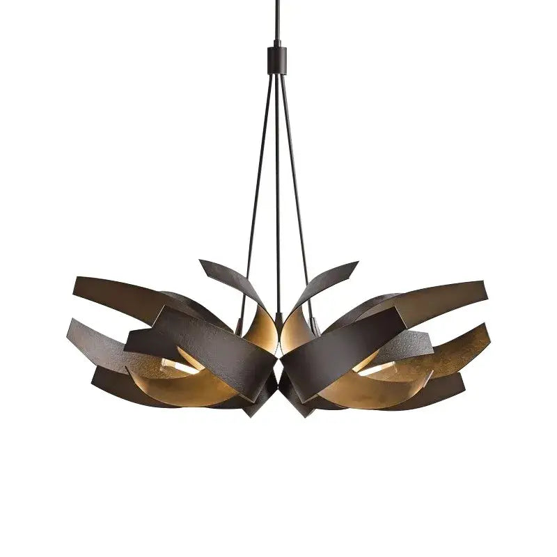 Modern petal brushed gold & matte black led pendant light dining room