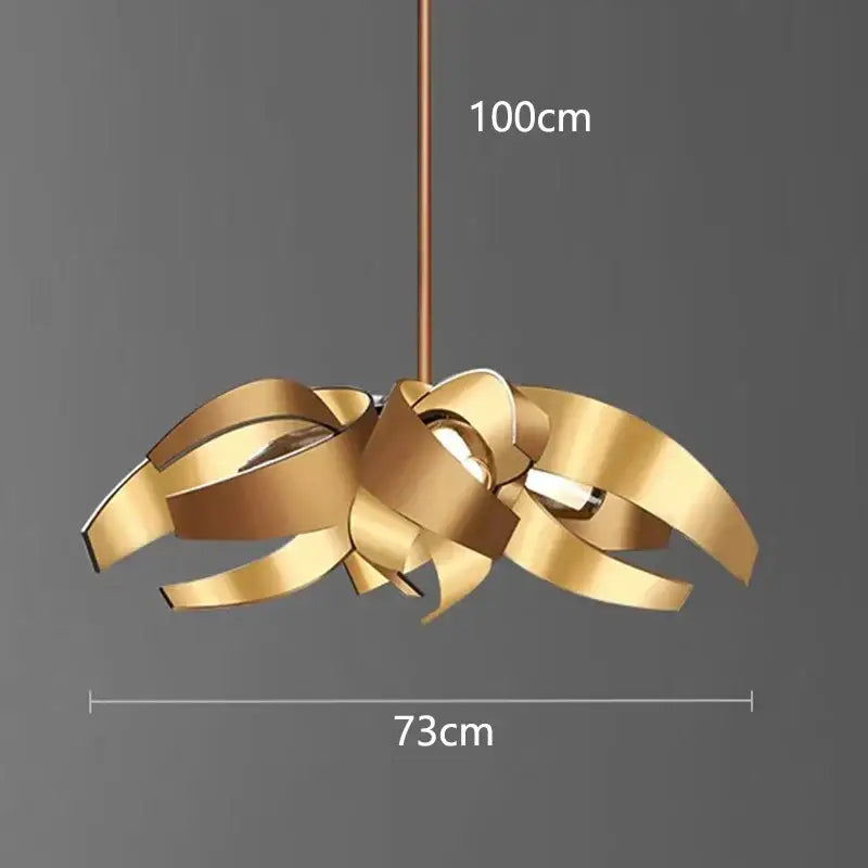 Modern petal brushed gold & matte black led pendant light dining room
