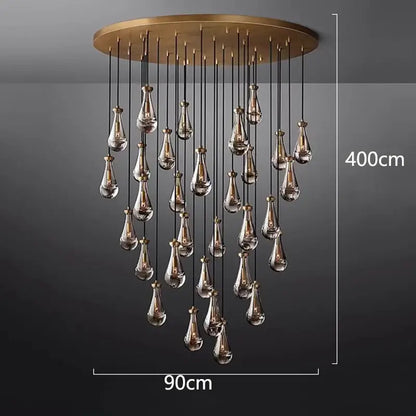 Modern black rectangular led pendant light chandeliers living room