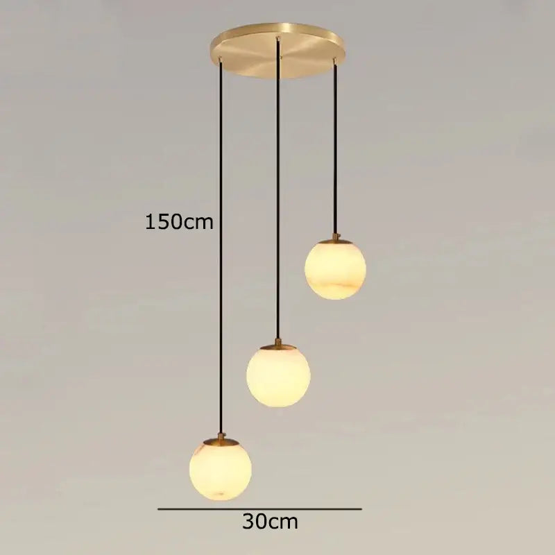 Modern brass and opal glass led pendant lights living room chandelier