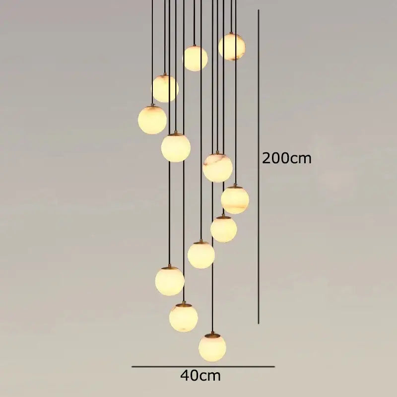 Modern brass and opal glass led pendant lights living room chandelier