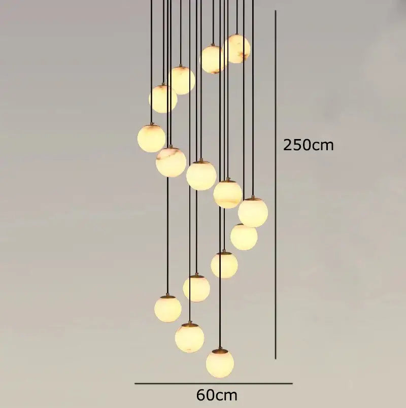 Modern brass and opal glass led pendant lights living room chandelier