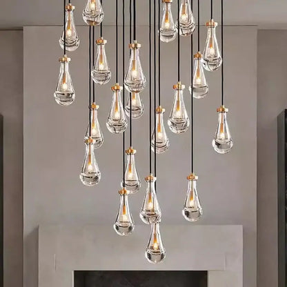 Modern black rectangular led pendant light chandeliers living room