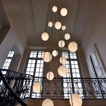 Modern brass and opal glass led pendant lights living room chandelier