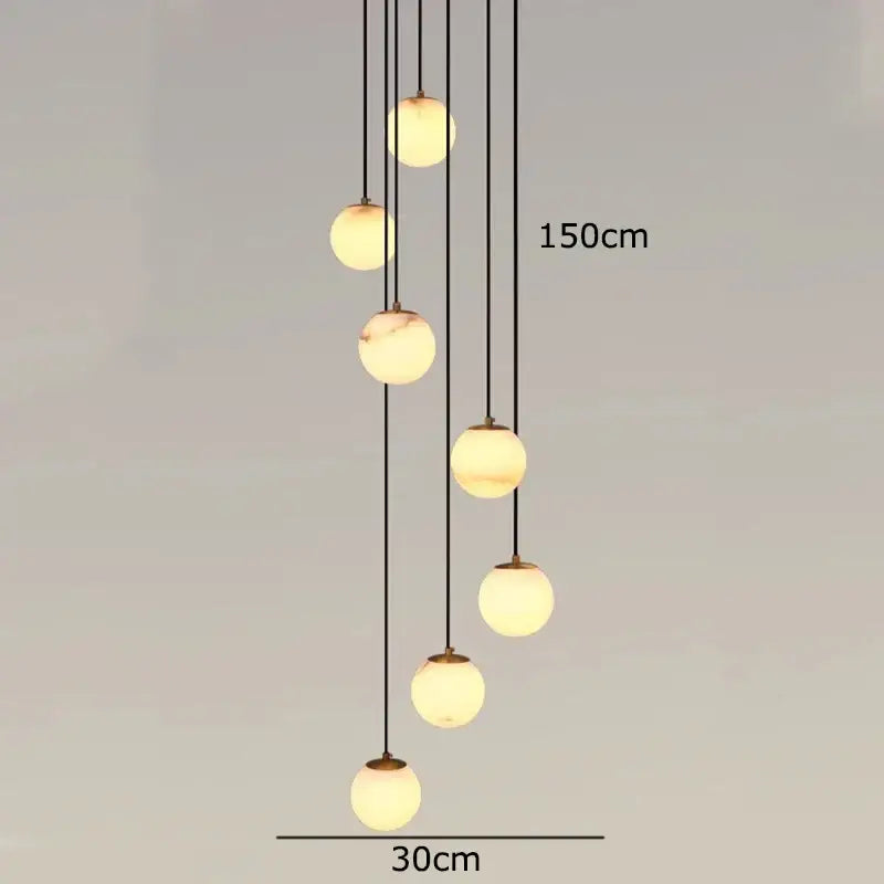 Modern brass and opal glass led pendant lights living room chandelier