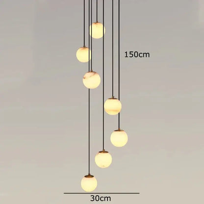 Modern brass and opal glass led pendant lights living room chandelier