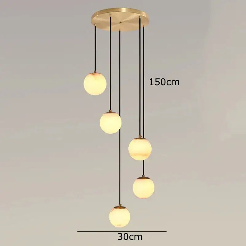 Modern brass and opal glass led pendant lights living room chandelier