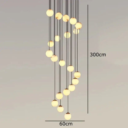 Modern brass and opal glass led pendant lights living room chandelier