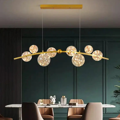 Modern black led pendant light chandelier for dining room