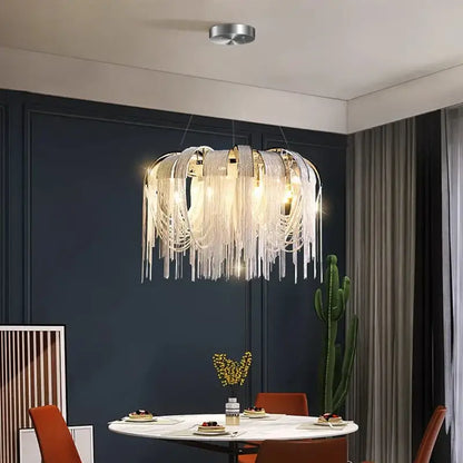 Modern glass fringe led pendant light for dining room