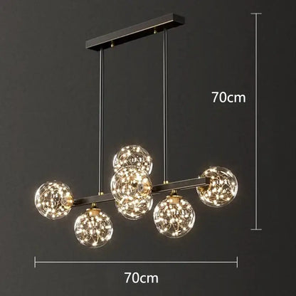 Modern black glass globe led pendant light dining room led