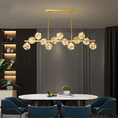 Modern black glass globe led pendant light dining room led