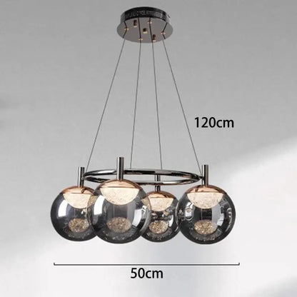 Modern black metal led pendant light chandelier dining room