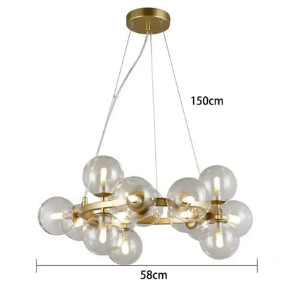 Modern gold globe led pendant light for dining room