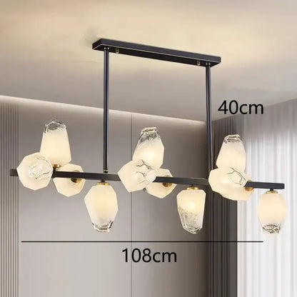 Modern geometric gold led pendant light dining room chandelier