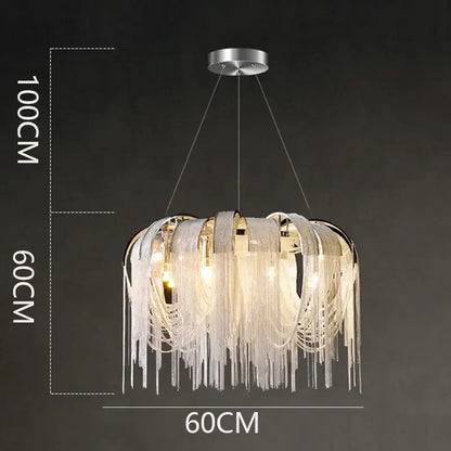 Modern glass fringe led pendant light for dining room