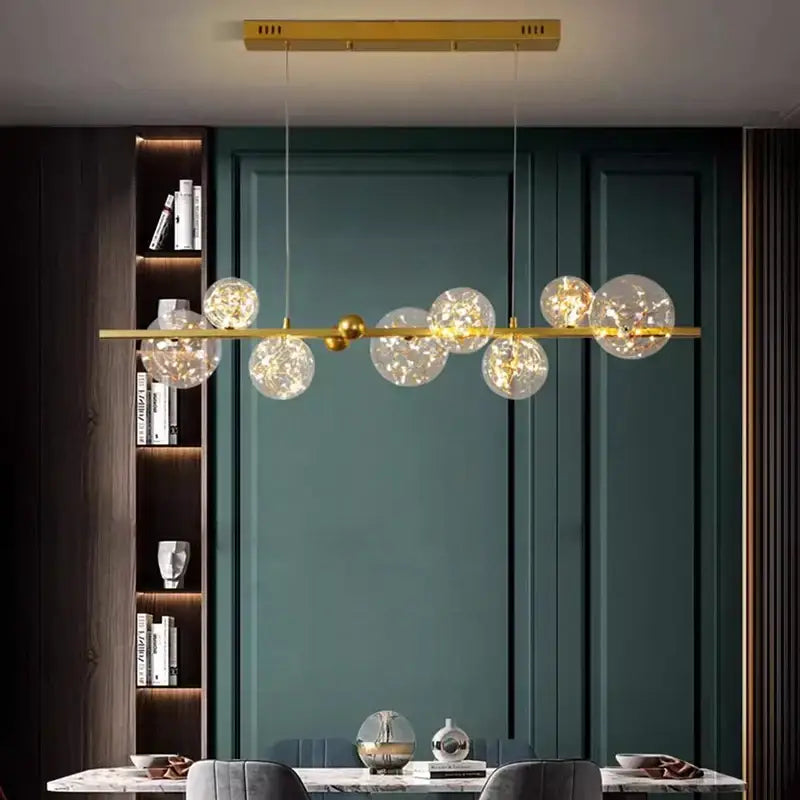 Modern black led pendant light chandelier for dining room