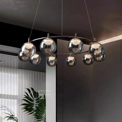Modern black metal led pendant light chandelier dining room
