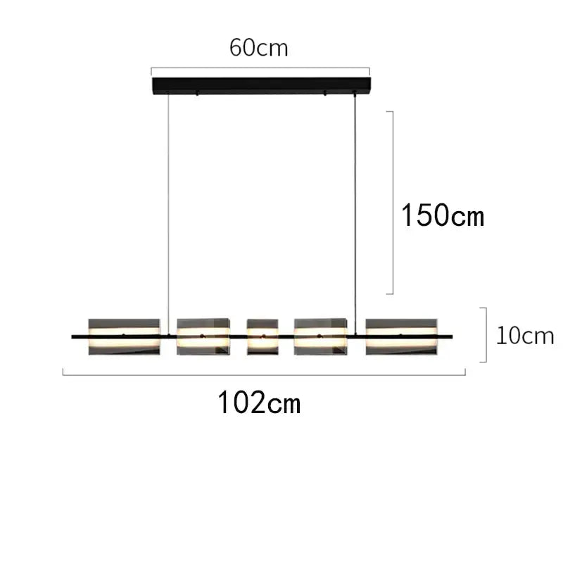 Modern minimalist black led pendant light for dining room