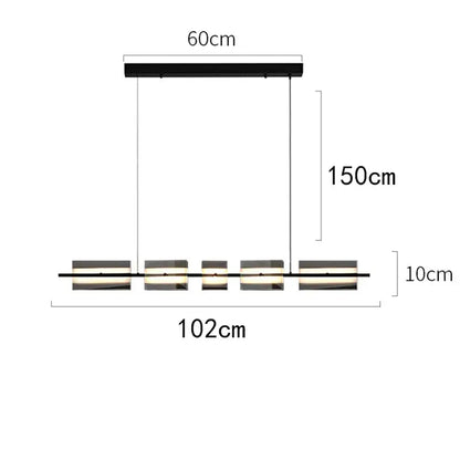 Modern minimalist black led pendant light for dining room
