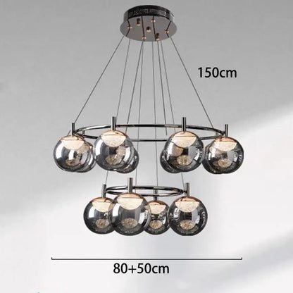 Modern black metal led pendant light chandelier dining room
