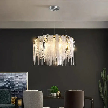 Modern glass fringe led pendant light for dining room