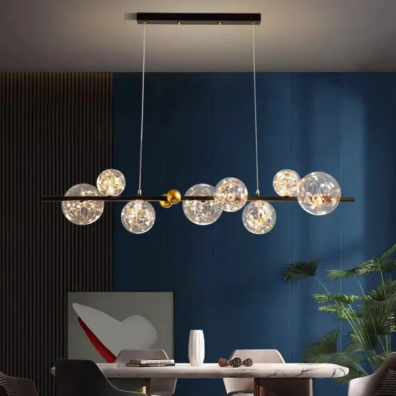 Modern black led pendant light chandelier for dining room