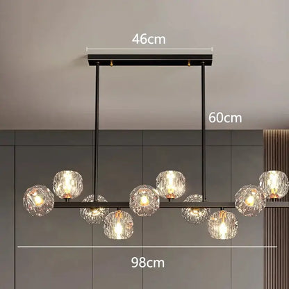 Modern gold crystal globe led pendant light dining room