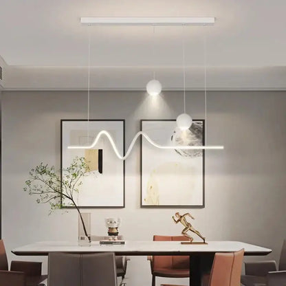 Modern black & gold geometric led pendant light for dining room