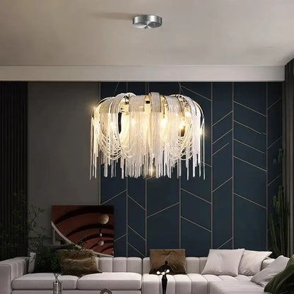 Modern glass fringe led pendant light for dining room