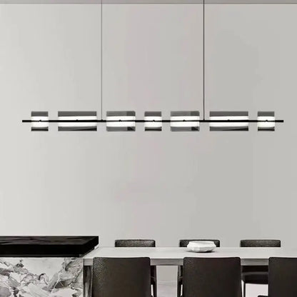Modern minimalist black led pendant light for dining room