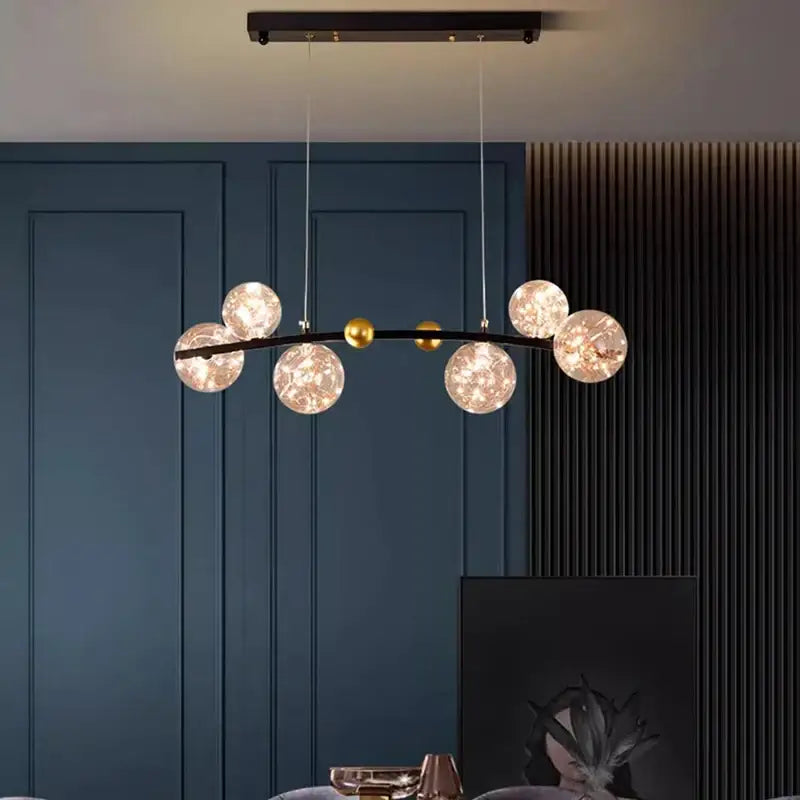 Modern black led pendant light chandelier for dining room