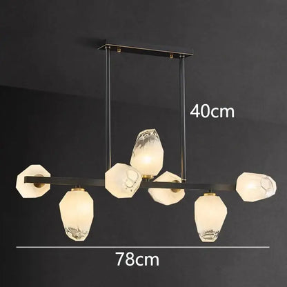 Modern geometric gold led pendant light dining room chandelier