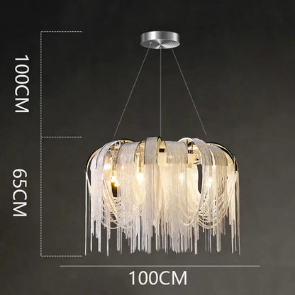 Modern glass fringe led pendant light for dining room